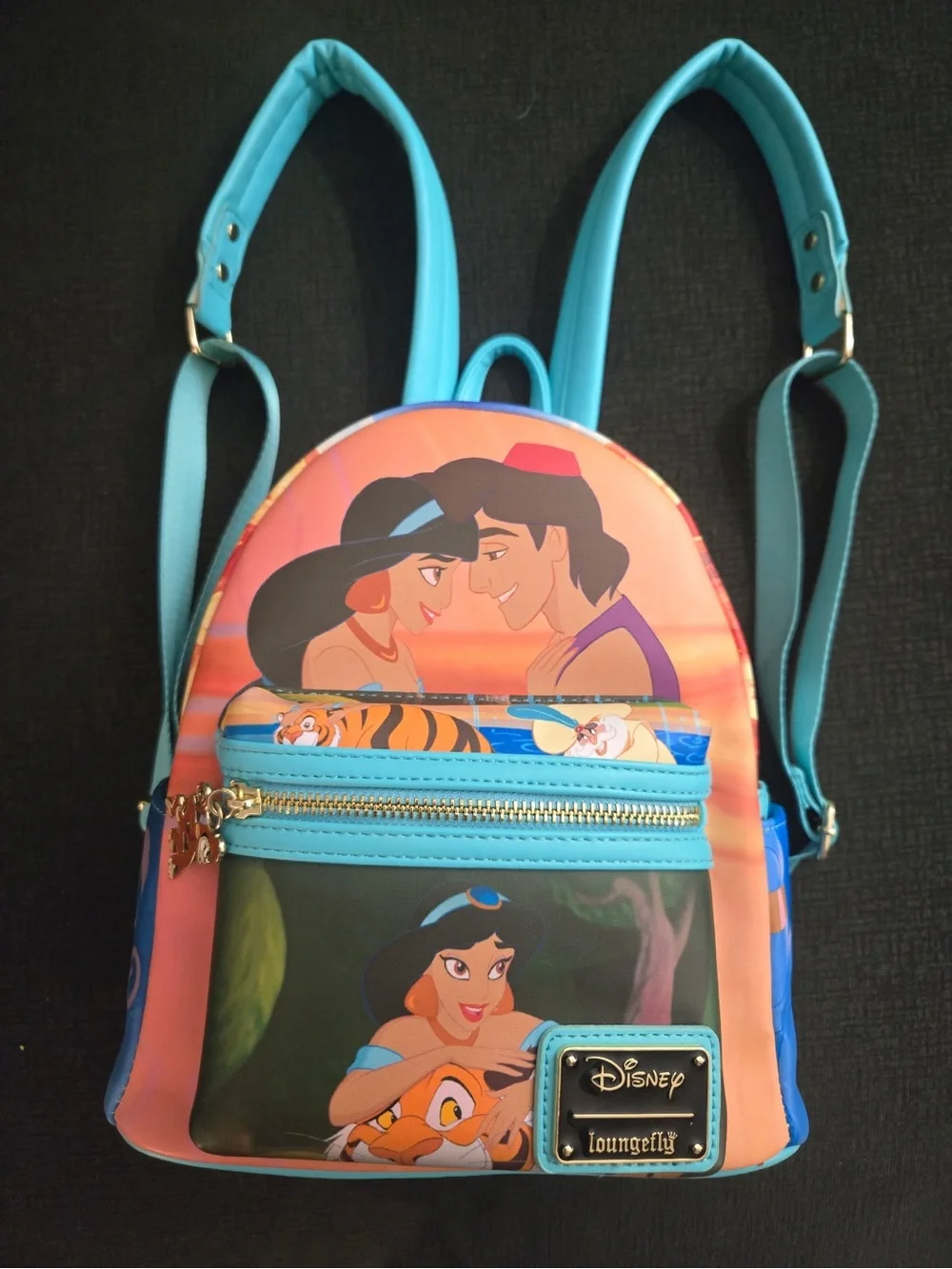 Loungefly Disney Aladdin Mini Backpack - Blue, Peach, Orange